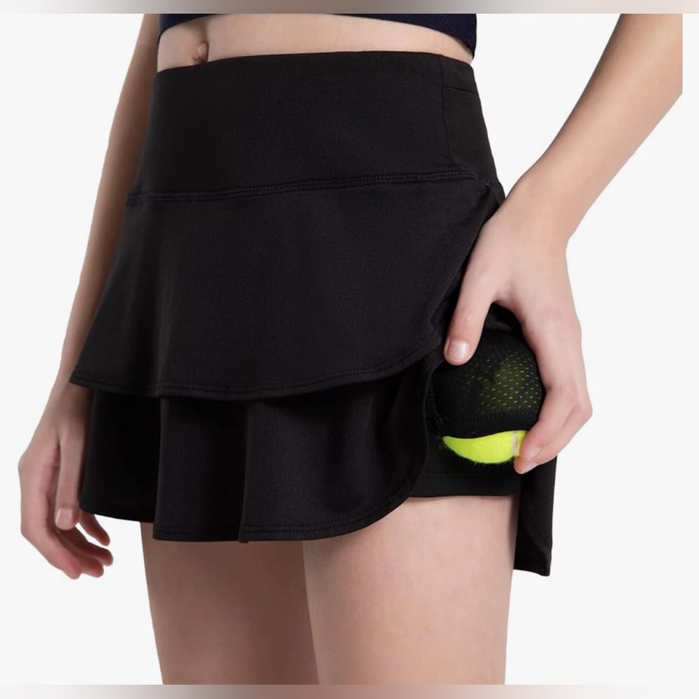 BALEAF Girls' Tennis Sports Golf Skort Kids Running Workout Zip Pocketand Short